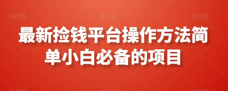 最新捡钱平台操作方法简单小白必备的项目-爱找项目网