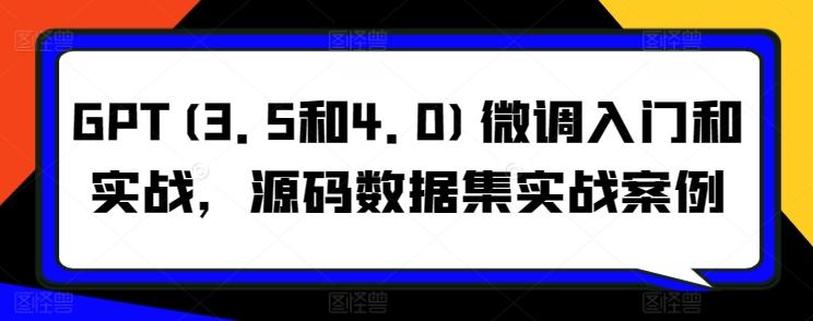 GPT(3.5和4.0)微调入门和实战，源码数据集实战案例-爱找项目网
