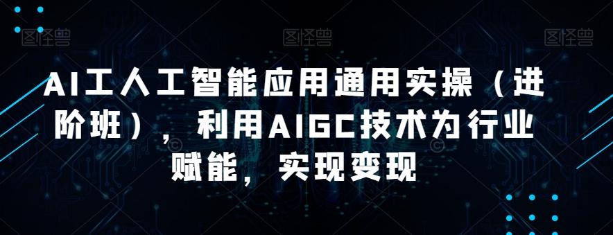 AI工人工智能应用通用实操（进阶班），利用AIGC技术为行业赋能，实现变现-爱找项目网