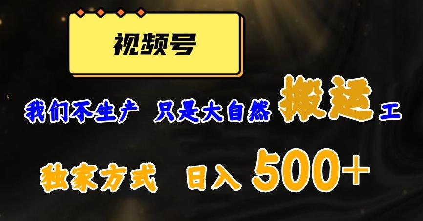 视频号轻松搬运日赚500+，一个1分钟1条原创视频【揭秘】-爱找项目网