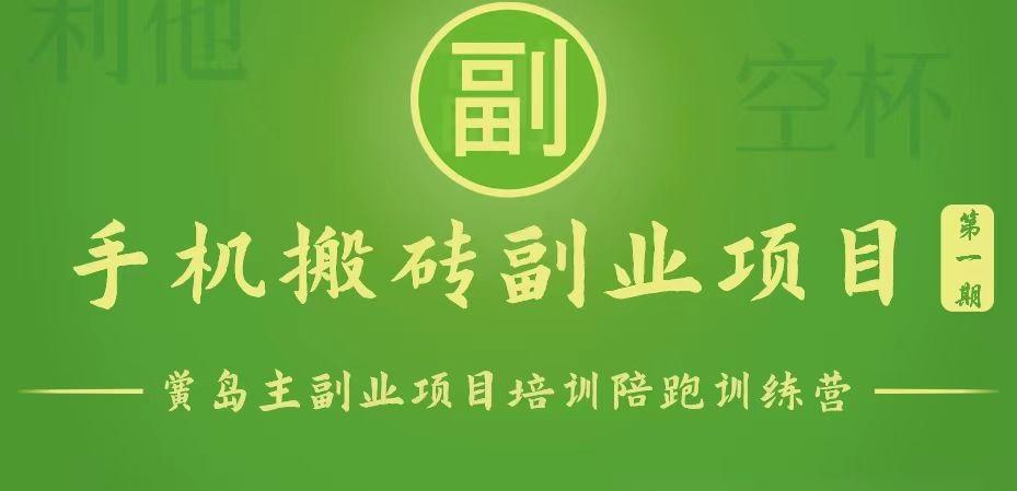 手机搬砖小副业项目训练营1.0，能用手机做的简单小副业-爱找项目网