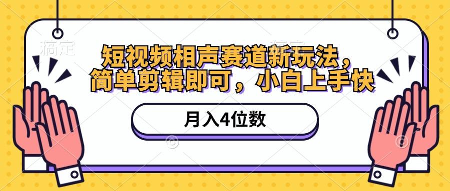 短视频相声赛道新玩法，简单剪辑即可，月入四位数(附软件+素材-爱找项目网