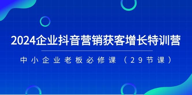 2024企业抖音-营销获客增长特训营，中小企业老板必修课(29节课-爱找项目网