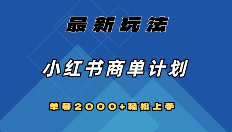 全网首发，小红书商单计划最新玩法，单号2000+可扩大可复制【揭秘】-爱找项目网