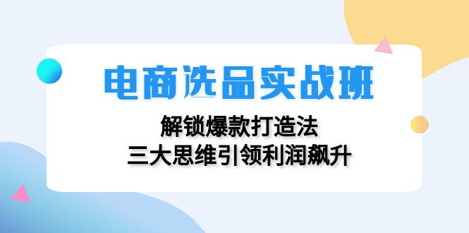 电商选品实战班：解锁爆款打造法，三大思维引领利润飙升-爱找项目网