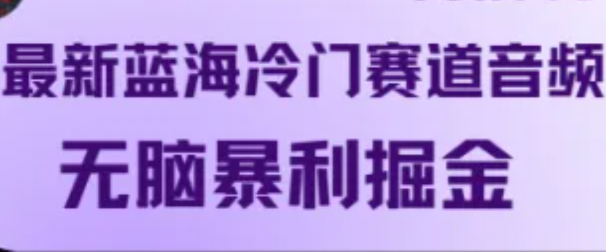 最新蓝海冷门赛道音频，无脑暴利掘金-爱找项目网