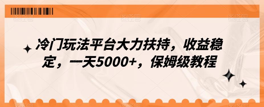 冷门玩法平台大力扶持，收益稳定，一天5000+，保姆级教程（附抖音7天起号法）-爱找项目网