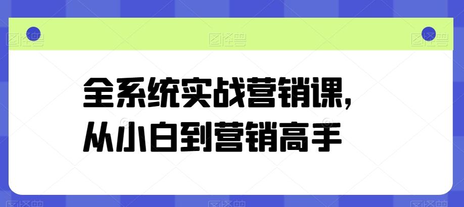 全系统实战营销课，从小白到营销高手-爱找项目网