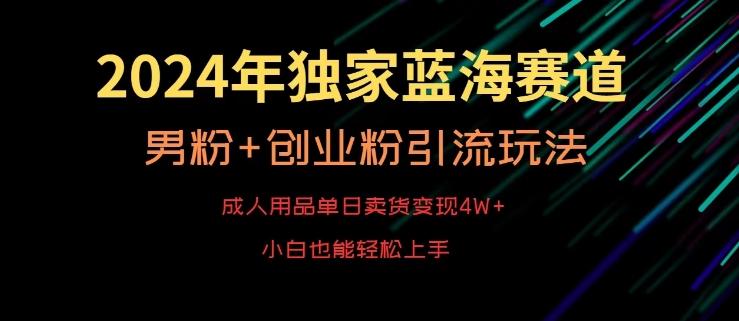 2024年独家蓝海赛道，成人用品单日卖货变现4W+，男粉+创业粉引流玩法，不愁搞不到流量【揭秘】-爱找项目网