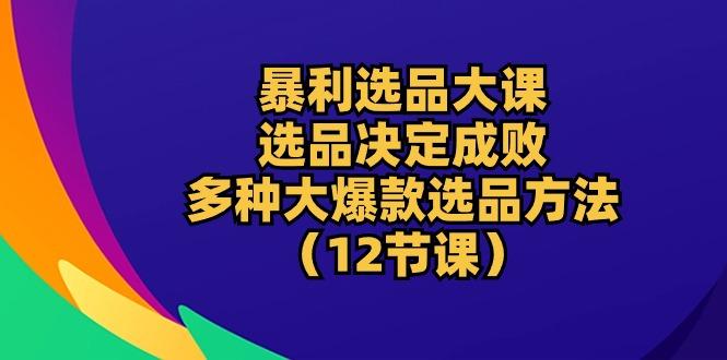 暴利 选品大课：选品决定成败，教你多种大爆款选品方法(12节课-爱找项目网