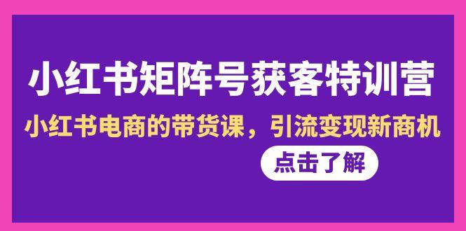 小红书-矩阵号获客特训营-第10期，小红书电商的带货课，引流变现新商机-爱找项目网