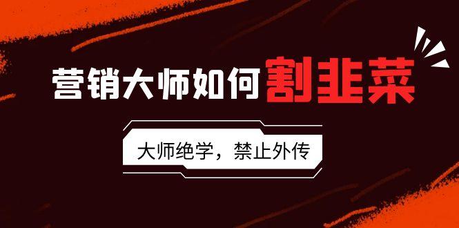 营销大师如何割韭菜：流量大师/讲故事大师/话术大师/卖货大师/成交大师/…-爱找项目网