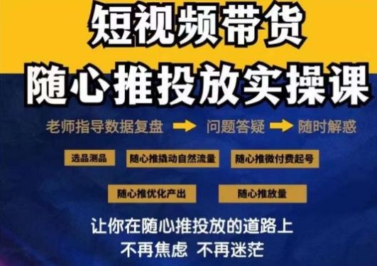 2024好物分享随心推投放实操课，随心推撬动自然流量/微付费起号/优化产出-爱找项目网