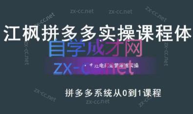 江枫老师·拼多多实操课程-爱找项目网