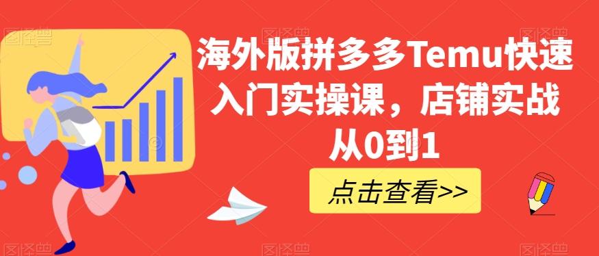 海外版拼多多Temu快速入门实操课，店铺实战从0到1-爱找项目网