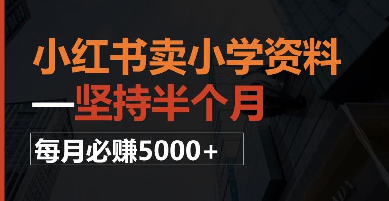 小红书卖小学资料，一坚持半个月，每月必赚5000+-爱找项目网