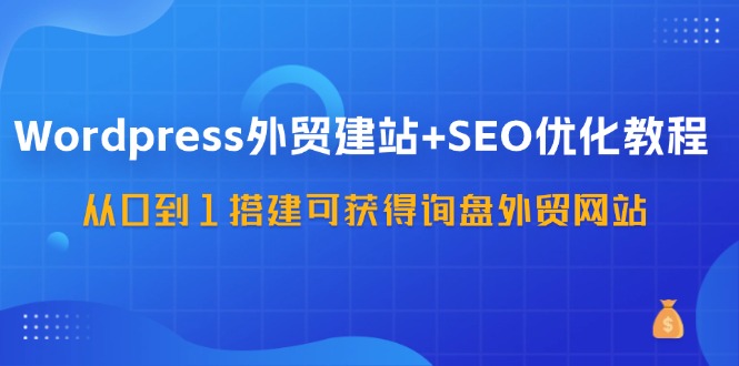 WordPress外贸建站+SEO优化教程，从0到1搭建可获得询盘外贸网站(57节课)-爱找项目网
