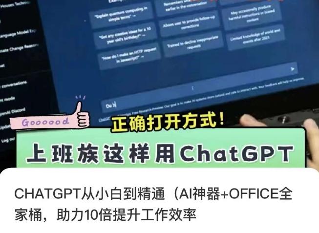 CHATGPT从小白到精通，AI神器+OFFICE全家桶，助力10倍提升工作效率-爱找项目网