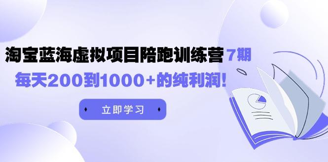 (9541期)黄岛主《淘宝蓝海虚拟项目陪跑训练营7期》每天200到1000+的纯利润-爱找项目网