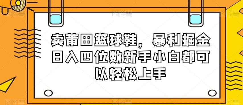卖莆田篮球鞋，暴利掘金日入四位数新手小白都可以轻松上手【揭秘】-爱找项目网
