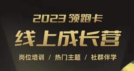 2023领跑卡线上成长营，淘宝运营各岗位培训，直通车、万相台、引力魔方、引流等，帮助突破成长瓶颈-爱找项目网