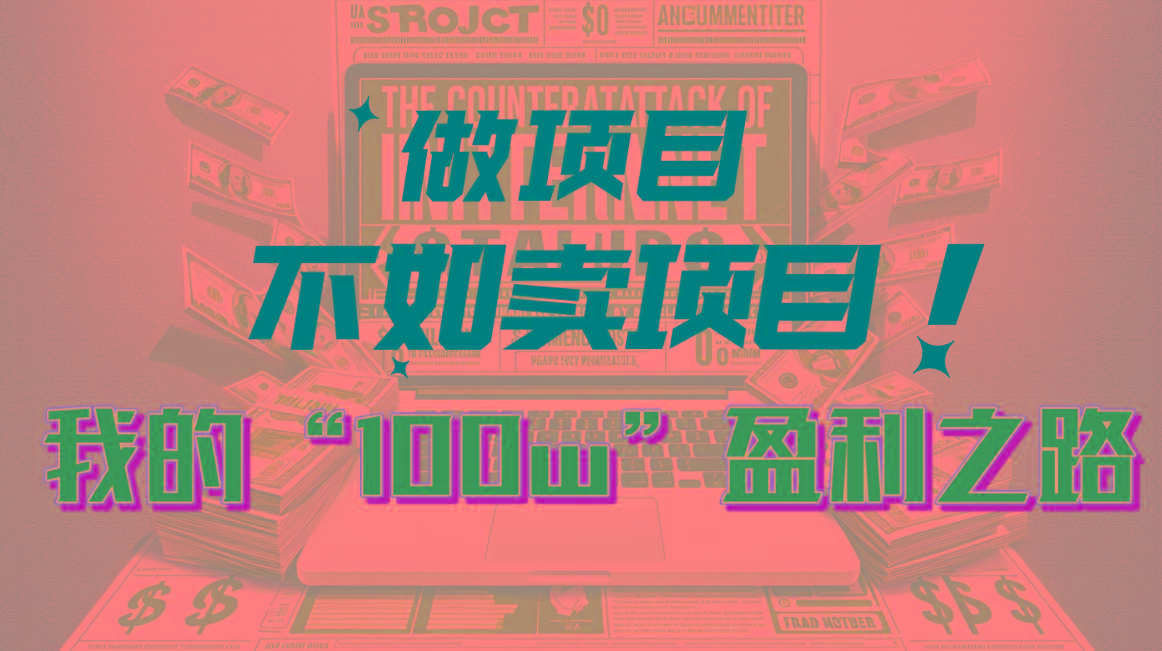 为什么做项目不如卖项目？我的100W+盈利之路-爱找项目网