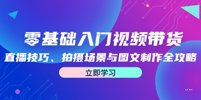 零基础入门视频带货：直播技巧、拍摄场景与图文制作全攻略-爱找项目网