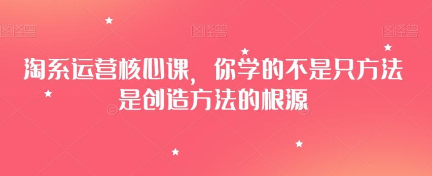 淘系运营核心课，你学的不是只方法是创造方法的根源-爱找项目网