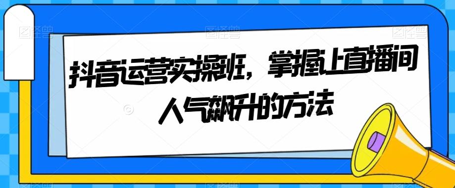 抖音运营实操班，掌握让直播间人气飙升的方法-爱找项目网