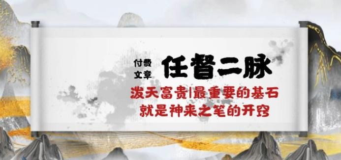某付费文章《任督 二脉 泼天富贵|最重要的基石 就是神来之笔的开窍|万字》-爱找项目网