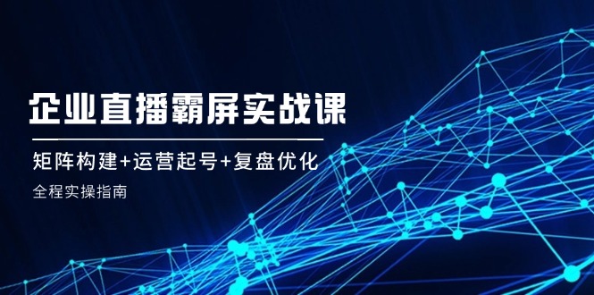 企业直播霸屏实战课：矩阵构建+运营起号+复盘优化，全程实操指南-爱找项目网