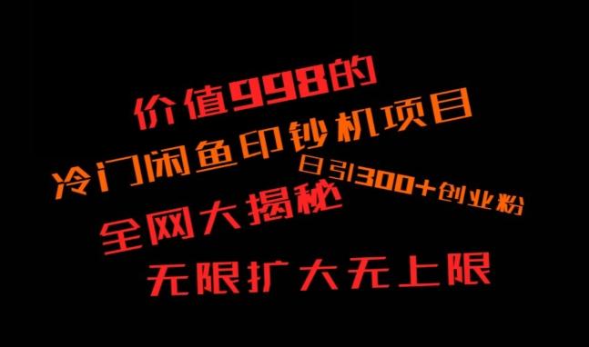闲鱼流量印钞机项目大揭秘，日引300+创业粉，保姆级实操教程-爱找项目网
