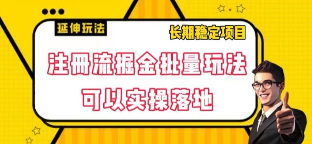 注册流掘金批量玩法，可以实操落地【揭秘】-爱找项目网