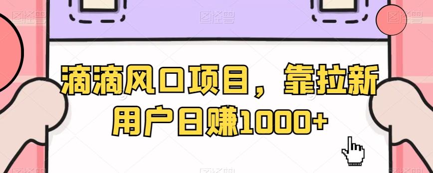 滴滴风口项目，靠拉新用户日赚1000+-爱找项目网