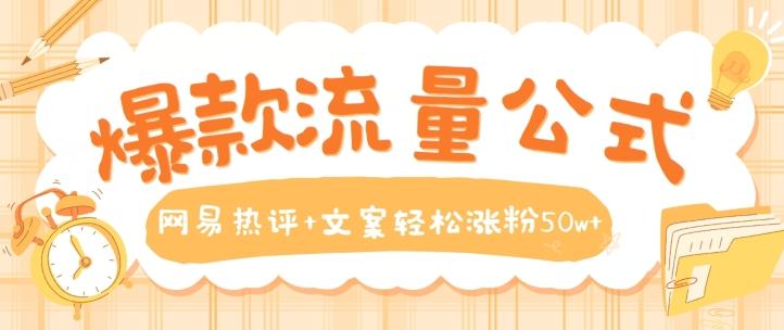 爆款流量公式，网易热评+文案轻松涨粉50w+【揭秘】-爱找项目网