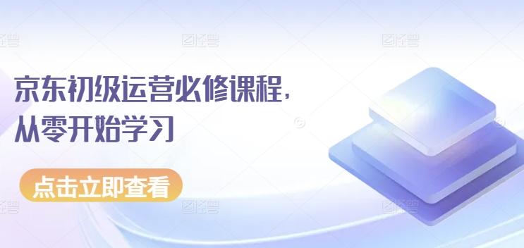京东初级运营必修课程，从零开始学习-爱找项目网