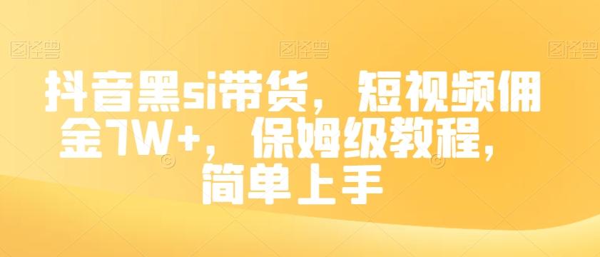 抖音黑si带货，短视频佣金7W+，保姆级教程，简单上手【揭秘】-爱找项目网