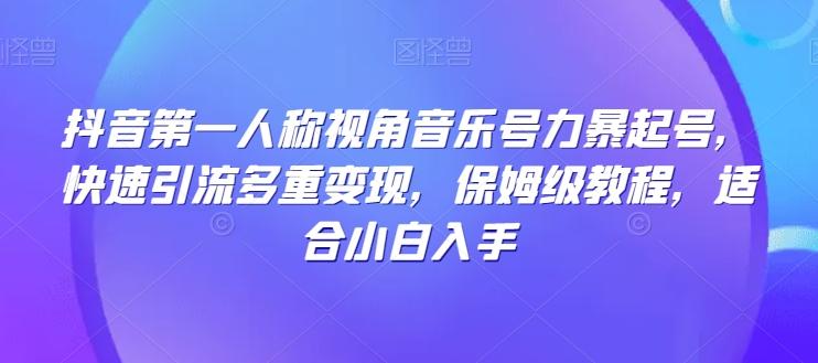 抖音第一人称视角音乐号力暴起号，快速引流多重变现，保姆级教程，适合小白入手-爱找项目网