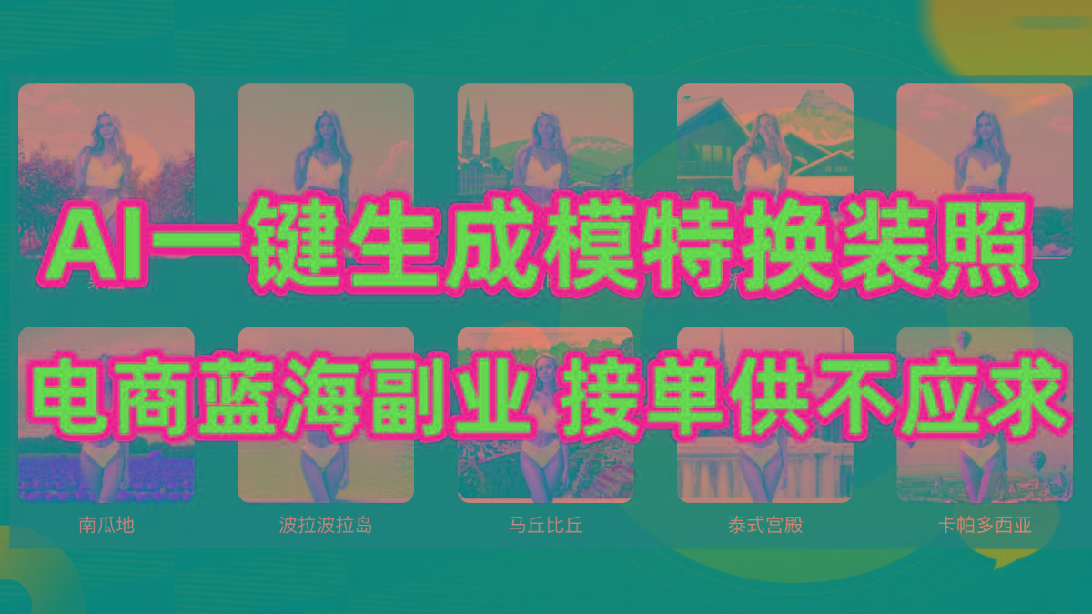(9616期)AI制作一键生成模特换装照，电商蓝海副业供不应求-爱找项目网