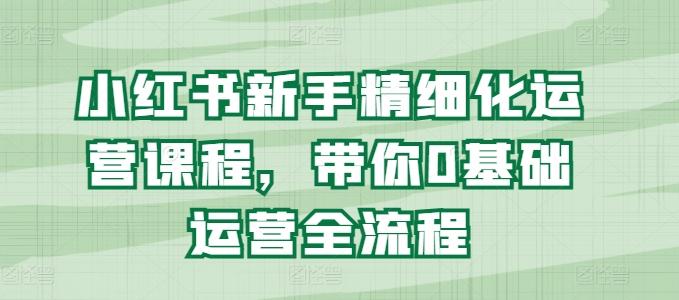 小红书新手精细化运营课程，带你0基础运营全流程-爱找项目网