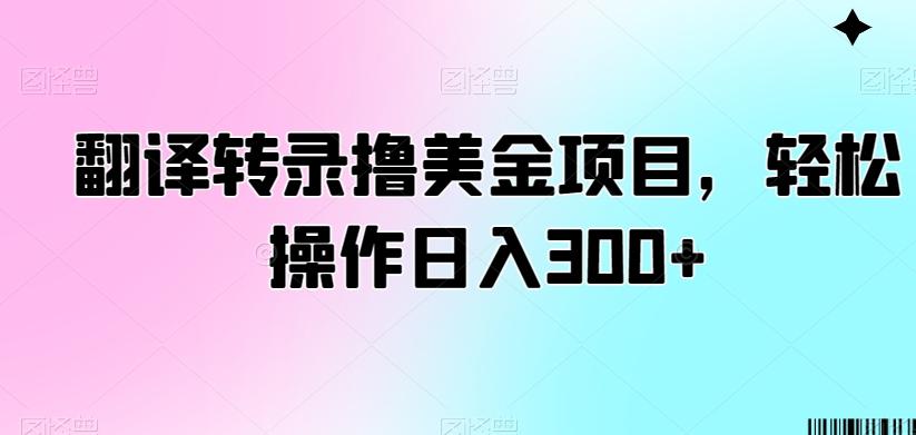 翻译转录撸美金项目，轻松操作日入300+【揭秘】-爱找项目网