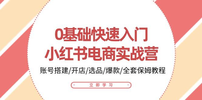 0基础快速入门-小红书电商实战营：账号搭建/开店/选品/爆款/全套保姆教程-爱找项目网