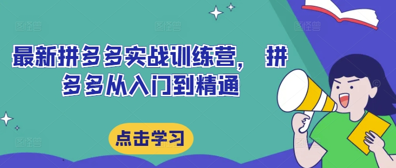 最新拼多多实战训练营， 拼多多从入门到精通-爱找项目网