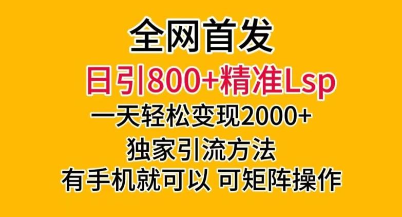 全网首发！日引800+精准老色批，一天变现2000+，独家引流方法，可矩阵操作【揭秘】-爱找项目网