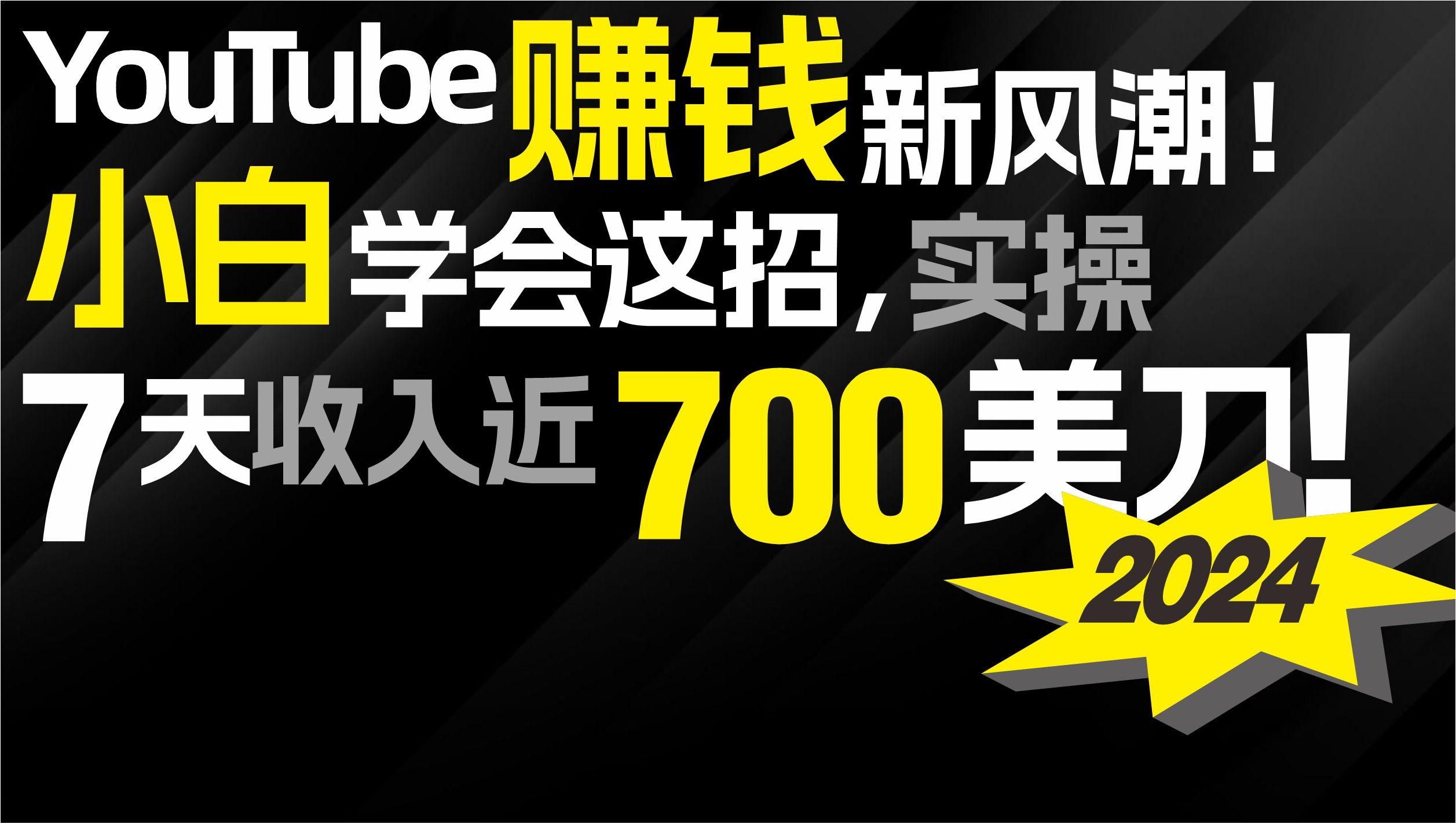 (9647期)2024 YouTube赚钱新风潮！小白学会这招，7天收入近7百美金！-爱找项目网