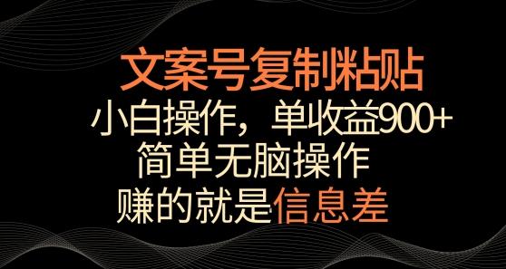 文案号掘金，简单复制粘贴，小白操作，单作品收益900+【揭秘】-爱找项目网