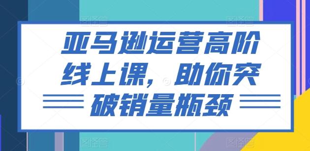 亚马逊运营高阶线上课，助你突破销量瓶颈-爱找项目网
