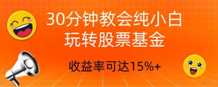 30分钟教会你玩转股票基金，只教好的筛选方法，不荐股-爱找项目网