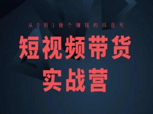 短视频带货实战营(高阶课)，从0到1做个赚钱的抖音号-爱找项目网