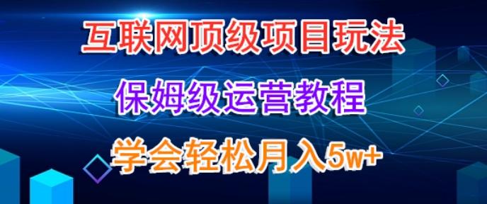 互联网顶级项目玩法，保姆级运营教程，学完轻松月入5万-爱找项目网